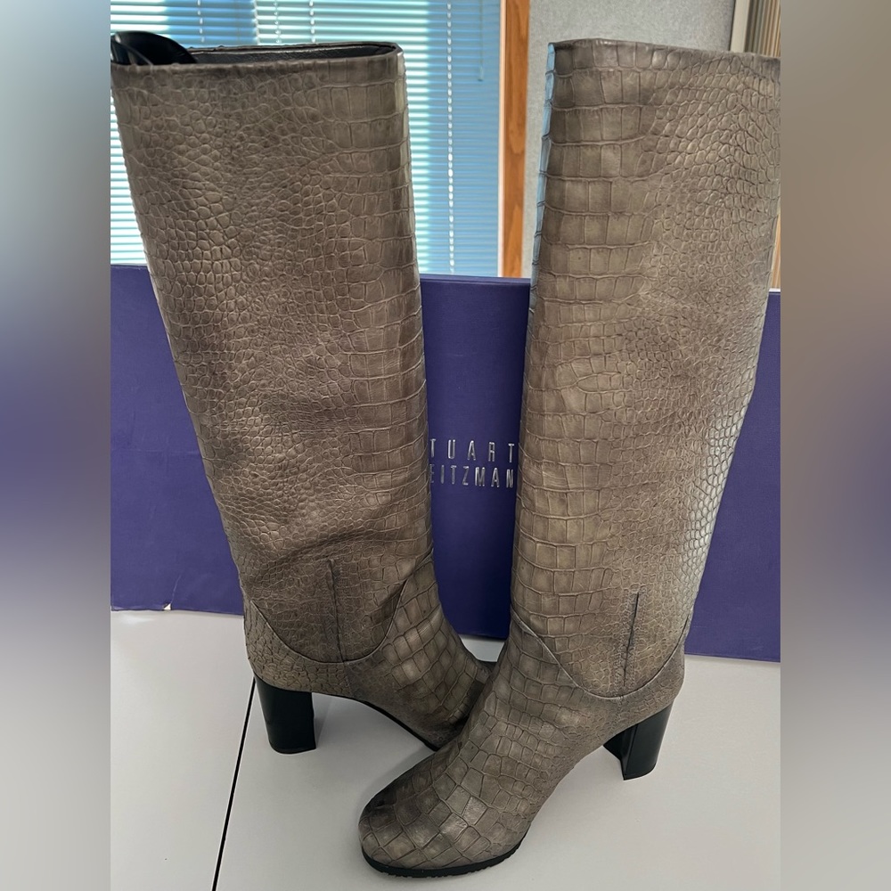 Stuart Weitzman Touche Croc Boots